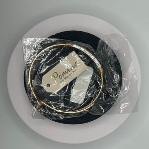Pomina‎ Gold Silver Tone Wire Wrap Bangle Bracelet Jewelry#307